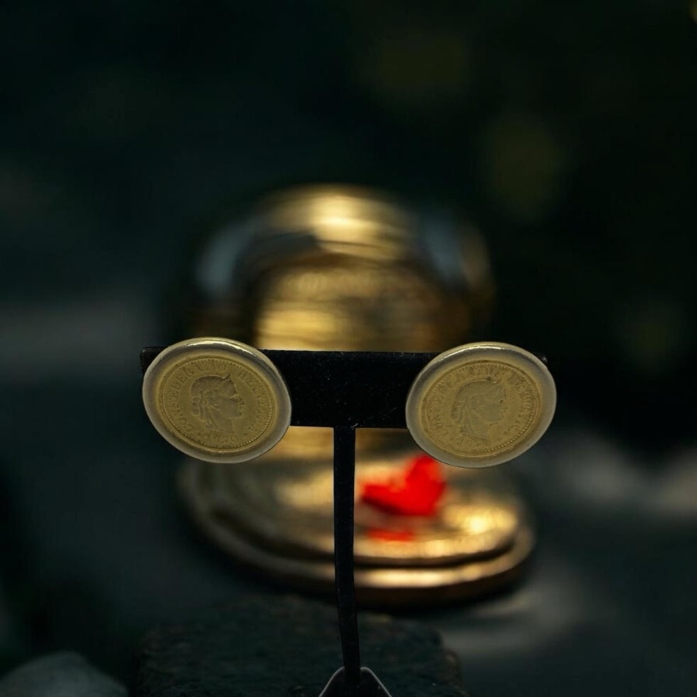 Ben-Amun Gold Coin Disc Earrings